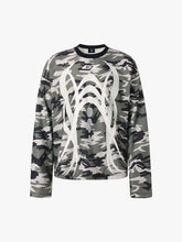 Camouflage Skull Print Long-Sleeved T-Shirt