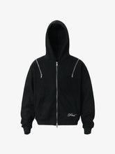 Suede Double-Ended Zippered Cropped Hooded Jacket