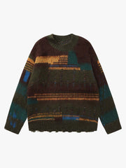 Geometric Irregular Striped Sweater