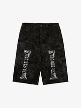 Roman Column Pattern Embroidered Jeans