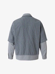 Double-layered Plaid Deconstructed Shirt