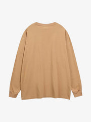 Letter Printed Washed Distressed Gradient Long Sleeve T-Shirt