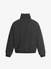 Pocket Zip Up Fur Collar Work Quilted Jacket