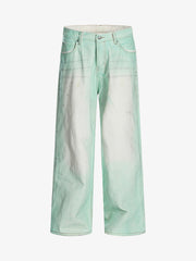 Distressed Handmade Luminous Mud-Dyed Paint Jeans