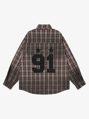 Vintage Patch Embroidered Plaid Shirt