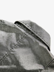 Retro Utility Nylon Patchwork Bomber Jacket