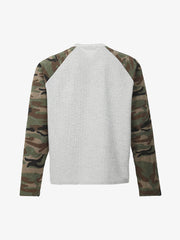 Camouflage Stitching Raglan Long Sleeve T-Shirt