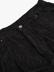 Retro Drape Baggy Straight Workwear Denim Shorts