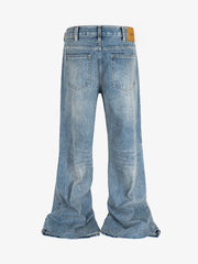 Washed Whitened Flared Jeans