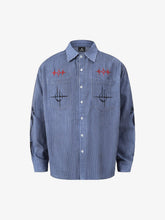 Streetwear Red Star Striped Long Sleeve Shirt
