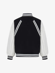 Retro Stripe With Contrast Stitching Baseball Jacket