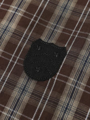 Vintage Patch Embroidered Plaid Shirt
