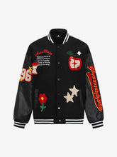 Apple Flocking Embroidered Baseball Jacket