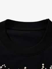 Sparkling Embellished Beaded Long Sleeve T-Shirt