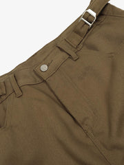 Adjustable Waistband Pleated Casual Pants