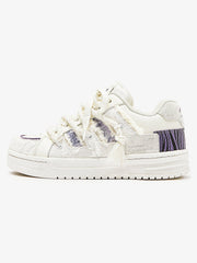 Street Contrast Color Zebra-Print Chunky Sneakers