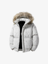 Vintage Fur Collar Hooded Cotton Jacket