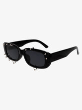 Retro Punk Studded Small Square Frame Sunglasses
