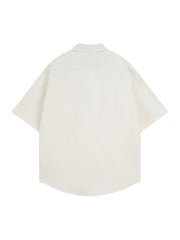 Retro Letter Print Short Sleeve Shirt