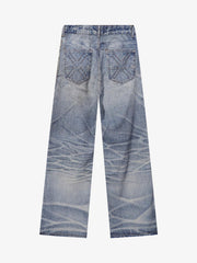 Street Chain Pendant Deconstructed Jeans