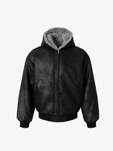 Vintage Velvet Hooded Sherpa-Lined Cotton Jacket