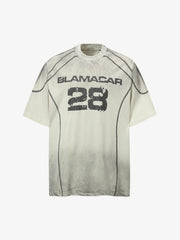 Distressed Digital Print Short-Sleeved T-Shirt