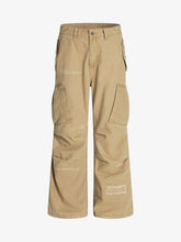 Cotton Hole Patch Pleated Multi-Pocket Cargo Casual Pants