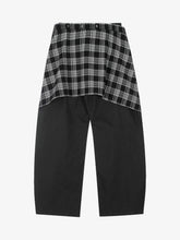 Plaid Decorative Patchwork Loose Pants