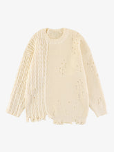 Cable Knit Crochet Hole Sweater