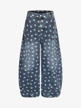 Vintage Star Embroidered Barrel Jeans