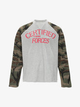 Camouflage Stitching Raglan Long Sleeve T-Shirt