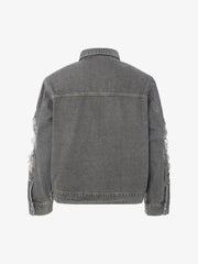 Retro Washed Distressed Denim Jacket