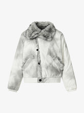 Vintage Dirty Dyed Washed Faux Fur Collar Padded Jacket