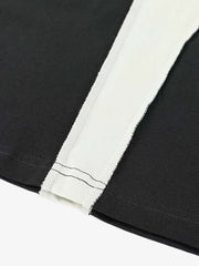 Lightning Letter Print Contrast Color Stitching Long-Sleeve T-Shirt