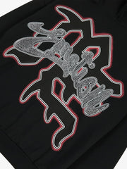 Retro Hip-Hop Cupid Rhinestone Zip Up Hoodie