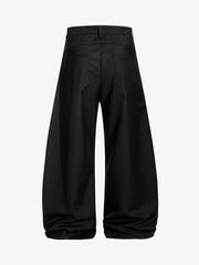 Double Waistband Panel Strap Barrel Pants