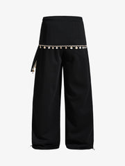Street Detachable Flap Lace-up Jogger Pants