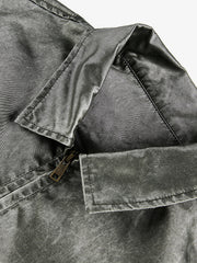 Retro Utility Nylon Patchwork Bomber Jacket