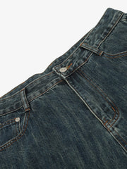 Deconstructed Multi-Pocket Cargo Denim Jorts