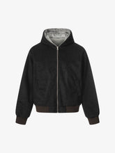 Retro Reversible Fleece Lined Zip-up Hooded Jacket