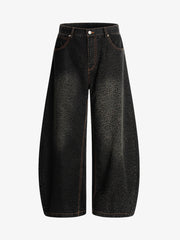 Denim Street Leopard Print Barrel Jeans