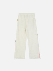 3D Flower Stripe Casual Pants