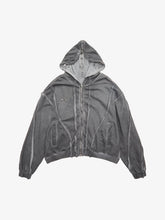 Heavy Washed Distressed Full Zip Hoodie