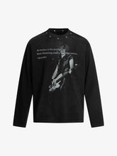 American Retro Rivet Design Street Hip-Hop Long Sleeves T-Shirt