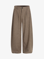 Casual Pleated Drape Stretch Barrel Pants