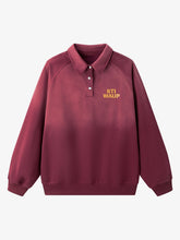 Gradient Print Lapel Long-sleeved Sweatshirt
