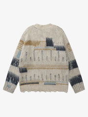 Geometric Irregular Striped Sweater