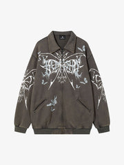 Punk Gothic Butterfly Graphic Streetwear Jacket