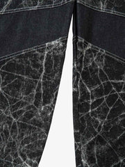 Deconstructed Split Tie-Dye Jeans