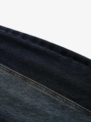 Vintage Washed Wide-Leg Double Seam Distressed Barrel Jeans